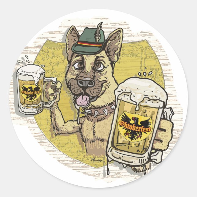 German Beer Hound Classic Round Sticker (Front)