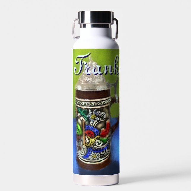 German Beer Stein w/Hinged Lid Personalized Water Bottle (Front)