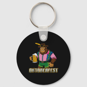 German Bigfoot Sasquatch Beer Lederhose Funny _2 Keychain