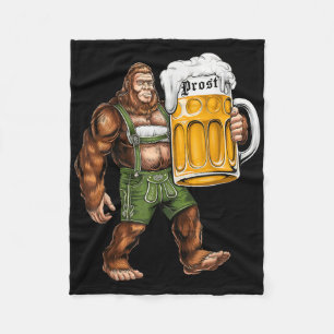 German Bigfoot Sasquatch Lederhose Funny  Fleece Blanket