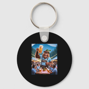 German bigfoot sasquatch lederhosen funny 2025 keychain