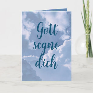 German Birthday Card with "God Bless You" Text