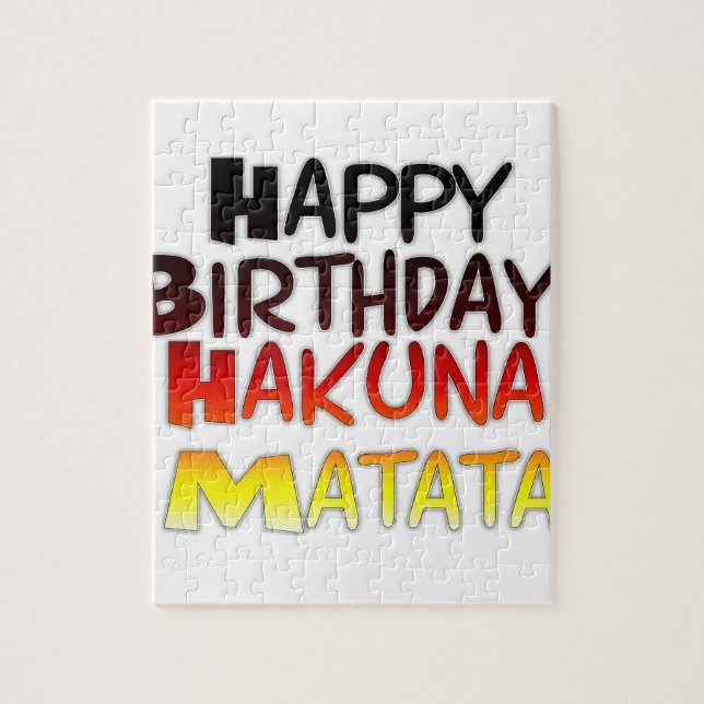 German Birthday Hakuna Matata Art Print Jigsaw Puzzle (Vertical)