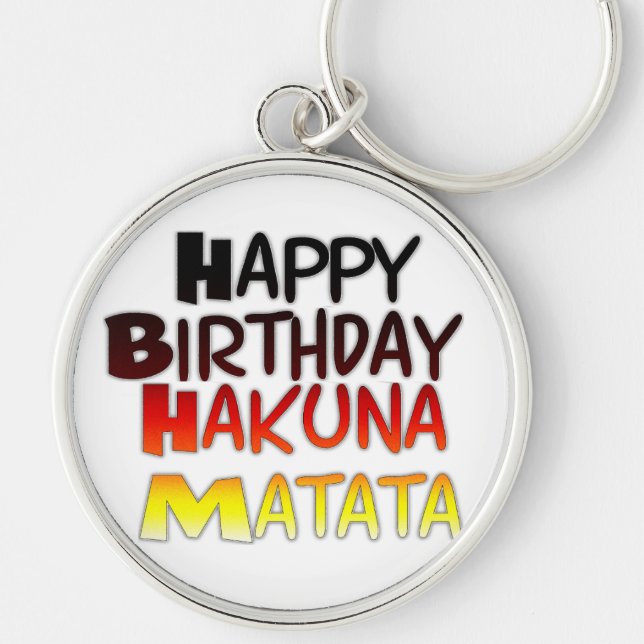 German Birthday Hakuna Matata Art Print Keychain (Front)