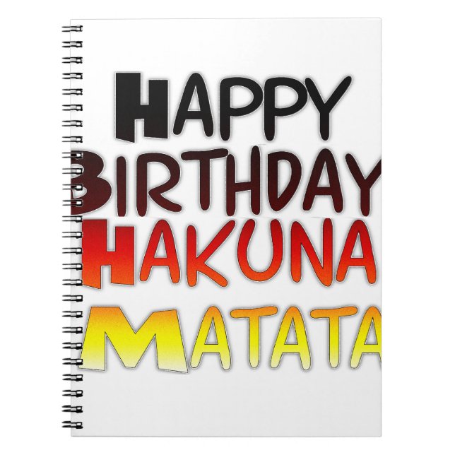 German Birthday Hakuna Matata Art Print Notebook (Front)