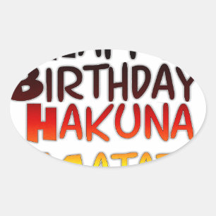 German Birthday Hakuna Matata Art Print Oval Sticker