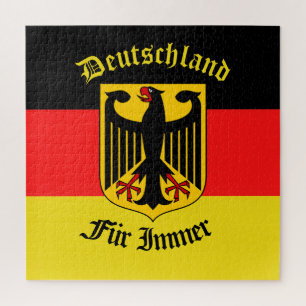 German black eagle, Deutschland forever/Fur Immer Jigsaw Puzzle