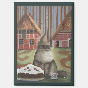 German Black Forest Cat with Cake Magnet
