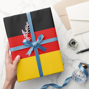 German Black Red Gold 2.3" Stripes for 7" boxes Wrapping Paper