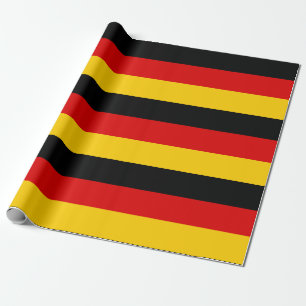 German Black Red Gold 3.3" Stripes for 10" boxes Wrapping Paper
