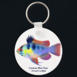 German Blue Ram Dwarf Cichlid Keychain<br><div class="desc">Design of a German Blue Ram dwarf cichlid by designer Carolyn McFann of Two Purring Cats Studio. A great gift idea for aquarium hobbyists and fish lovers.</div>