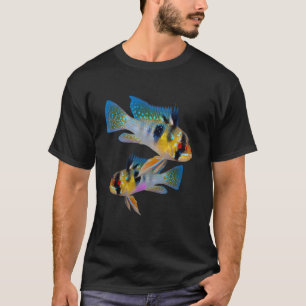 German Blue Rams Cichlids Aquarium Fish Art  T-Shirt