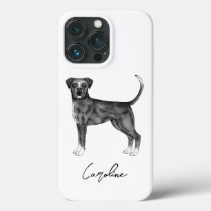 German Boxer Dog In Black And White & Custom Name iPhone 13 Pro Case