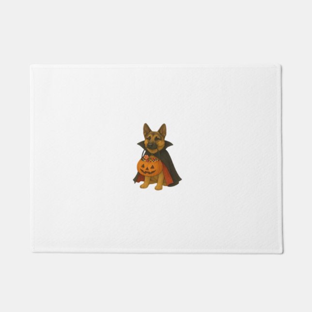 German Bulldog Halloween Dog in Vampire Costume wi Doormat (Front)