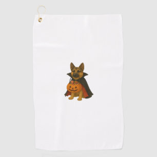 German Bulldog Halloween Dog in Vampire Costume wi Golf Towel
