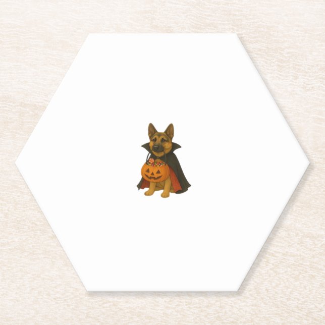 German Bulldog Halloween Dog in Vampire Costume wi Paper Coaster (Front)