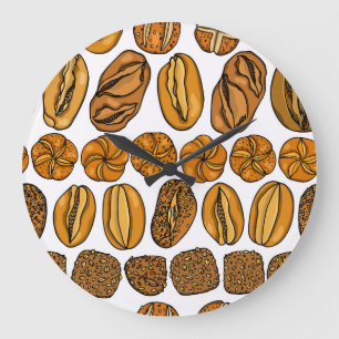 German Buns Loafs Vintage Pattern Large Clock