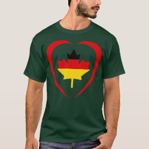 German Canadian Multinational Patriot Flag Heart T-Shirt