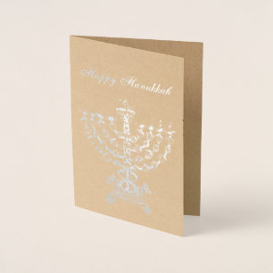 German Candelabrum Hanukkah Lamp Foil Card