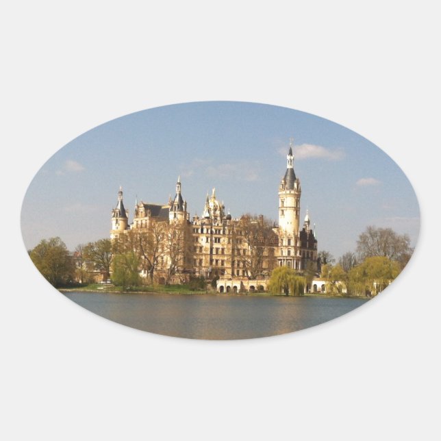 German Castle Schwerin - Schloss - Märchenschloss Oval Sticker (Front)