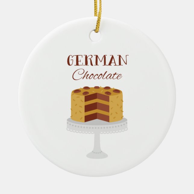 German Chocolate Cake Ceramic Ornament (Front)