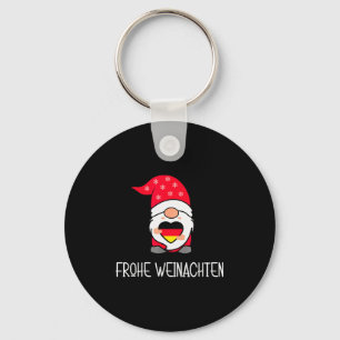 German Christmas Gnome Frohe Weinachten Keychain