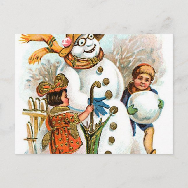 German Christmas Greetings with Christmas Lyrics Holiday Postcard (Front)