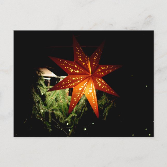 German Christmas Market Star Lantern Holiday Postcard (Front)