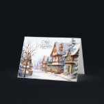 German Christmas Old Town Holiday Card<br><div class="desc">Old German town at Christmas time. The German text in front says: Merry Christmas.  Inside Christmas wishes in German too: Merry Christmas and all the best for the New Year!</div>