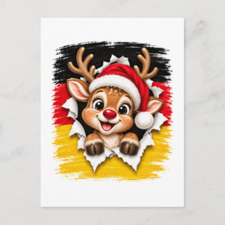 German Christmas Reindeer Invitation Postcard