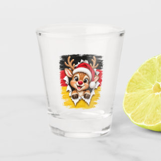 German Christmas Reindeer Shot Glass