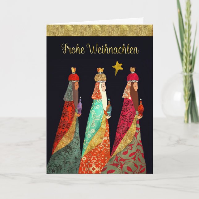 German Christmas, Three Magi Holiday Card (Front)
