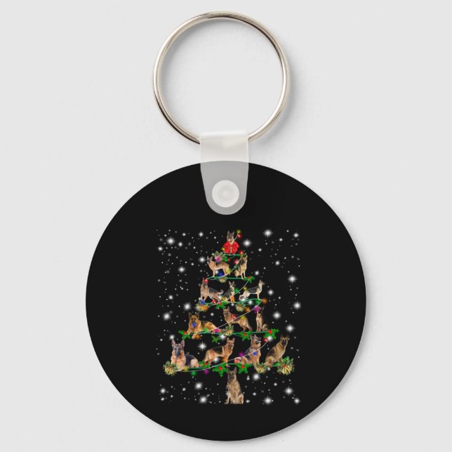 German Christmas Tree Covered By Flashlight Keychain (Front)