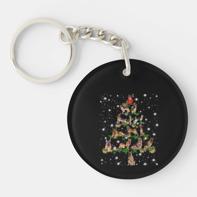German Christmas Tree Covered By Flashlight Keychain (Front)