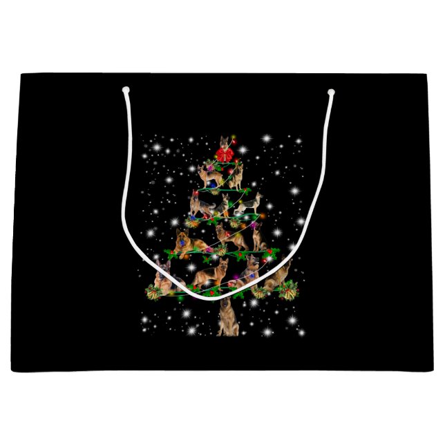 German Christmas Tree Covered By Flashlight Large Gift Bag (Front)