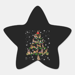 German Christmas Tree Covered By Flashlight Star Sticker