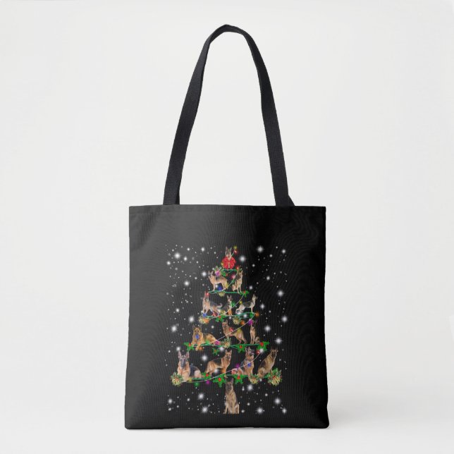 German Christmas Tree Covered By Flashlight Tote Bag (Front)