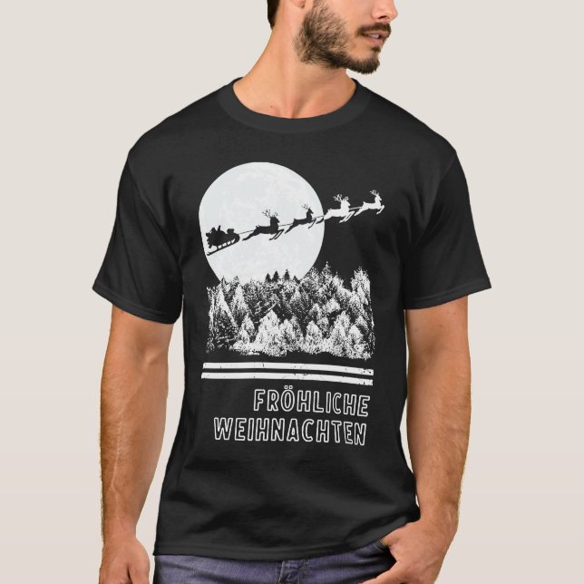 German Christmas Weihnachten Retro Santa T-Shirt (Front)