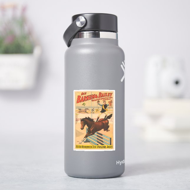 German Circus Poster Of A Man Standing On Horse (HydroFlask)