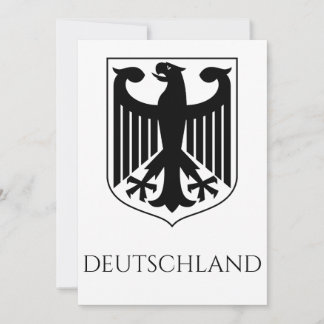 German Coat of Arms Deutschland Black and White Invitation