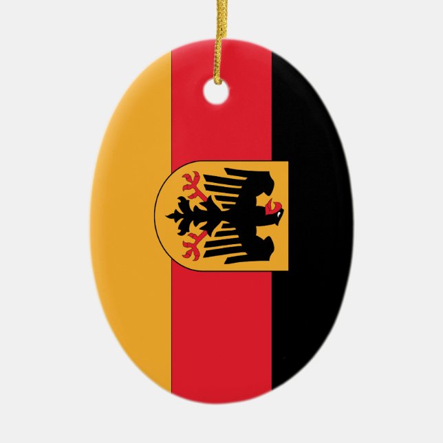German Coat of Arms Flag Ceramic Ornament (Front)
