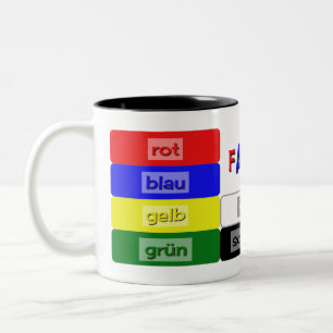 german colours learning vocabulary Two-Tone coffee mug