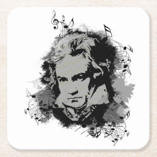 German Composer, Pianist of classical music. Square Paper Coaster
