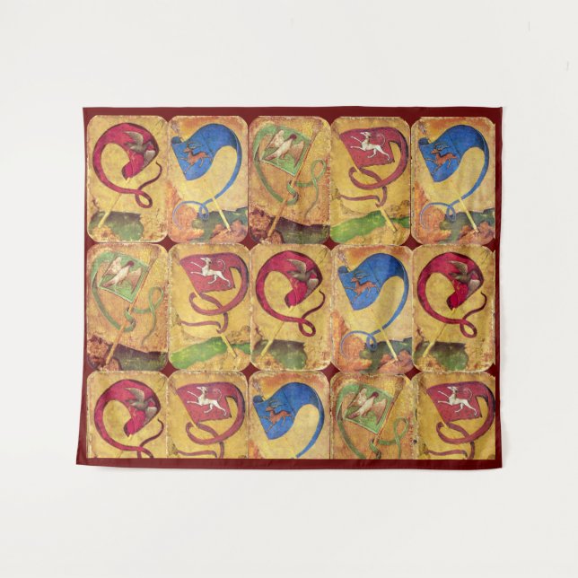 German Court Flags /Dogs,Deers,Falcons,Ducks Tapestry (Front (Horizontal))
