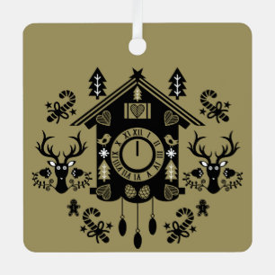 German Cuckoo Clock Christmas Metal Ornament