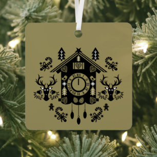 German Cuckoo Clock Christmas Metal Ornament
