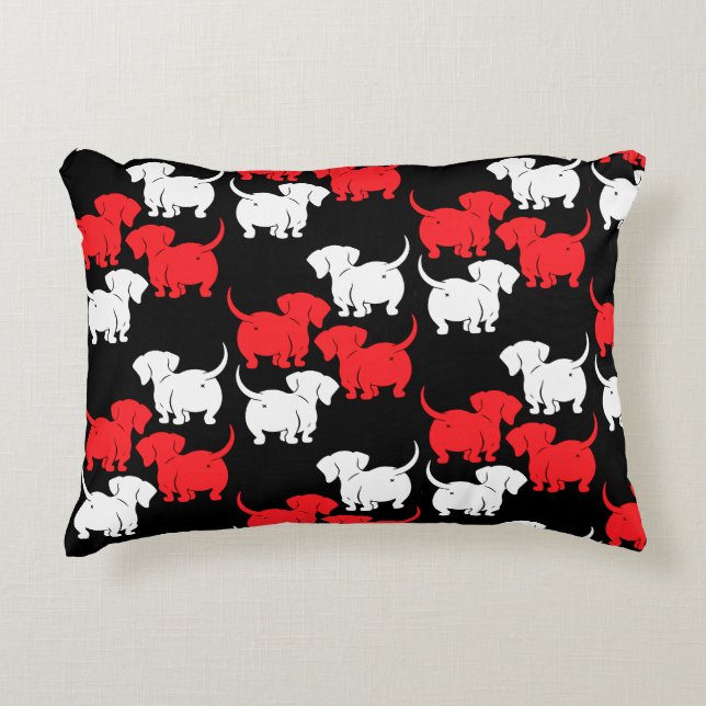German Dachshund Dog Patterns Accent Pillow (Front)