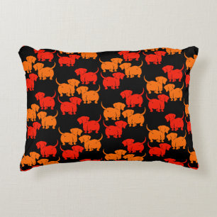 German Dachshund Dog Patterns Accent Pillow