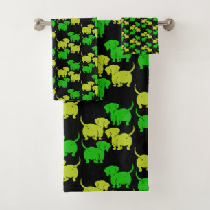 German Dachshund Dog Patterns Bath Towel Set