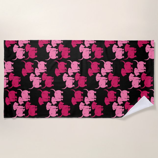 German Dachshund Dog Patterns Beach Towel (Front)